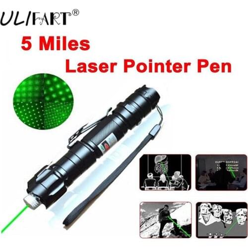 ULIFART 5mW 532nm Tactical Laser Grade Green Pointer Strong Pen Powerful Lasers Lazer Flashlight Military Nobattery Dropshipping