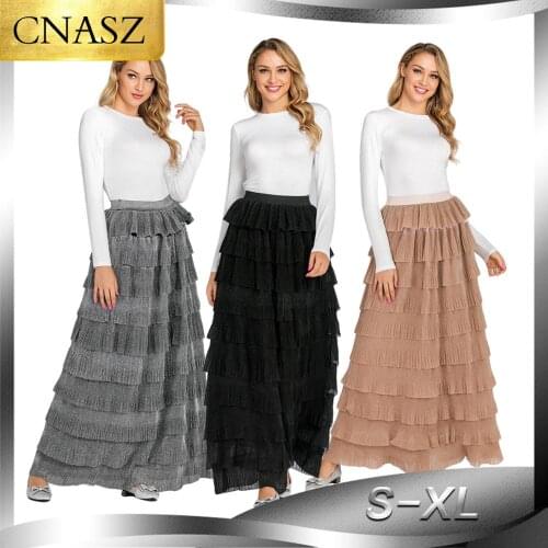 Spring High Waist Multi-color Patchwork Cakee Layered Maxi Long Skirt Women Elegant Long Sweet Long Tiered Skirt Girl