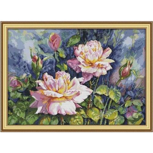 Vintage rose patterns counted Cross Stitch 11CT 14CT Cross Stitch Set Wholesale DIY Cross-stitch Kit Embroidery Needlework-9