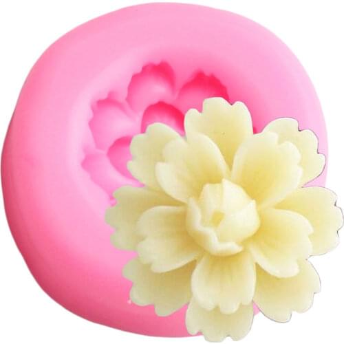 Cherry Blossom Silicone Mold Cupcake Topper Flower Fondant Cake Decorating Tools Resin Clay Candy Molds Chocolate Making Mould