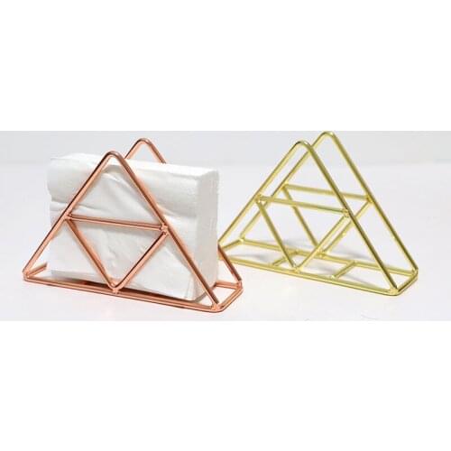 Nordic Iron Vertical Triangle Napkin Rack Office Desktop Ornaments Household Paper Towel Holder Dining Table Tissue Organizer