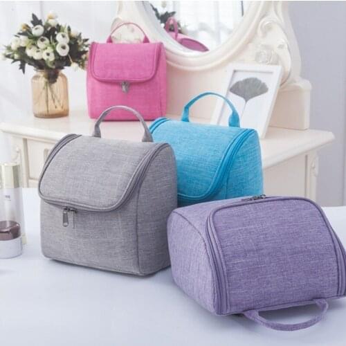 Womens Travel Bags Cosmetic Makeup Bag Toiletry Case Solid Color Waterproof Large Capacity Wash Bag Organizer Storage Pouch