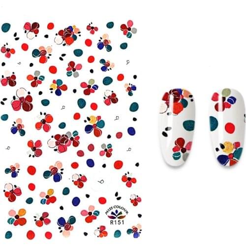 1PC Nail Sticker Art Stickers Foil Adhesive Watercolor Floral Decals Designs Manicure Decorations