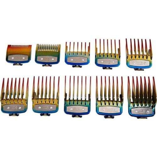 10PCS Professional Hair Clipper Metal Clip Guides Limit Combs Guards for WAHL Clippers