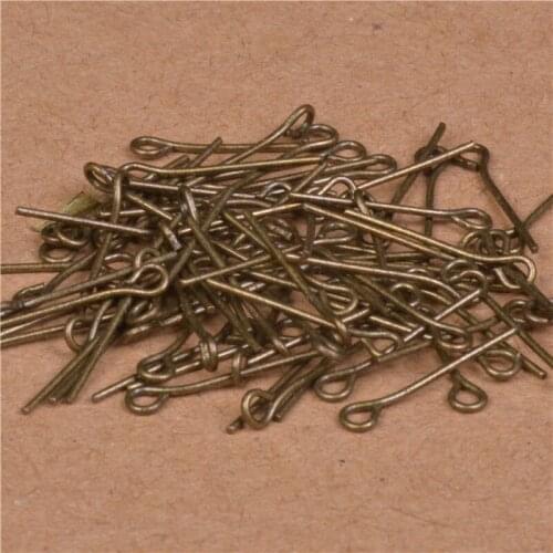 100pcs 15/20/25/30/35/40mm Nine Words Pins Stainless Steel Eye Pins Jewelry Findings For Jewelry Making Earrings DIY Accessories