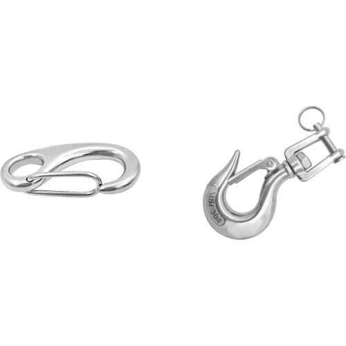 2x Marine Grade Stainless Steel Spring Clip Snap Hook for Marine Boat Yacht