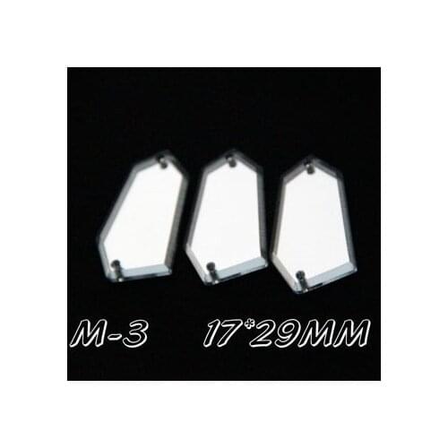 50pcs 17X29CM sew on mirror piece ,Fashion DIY cloth garment decoration accessory