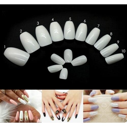 500PCS Ballerina Half Nail Tips White Coffin False Nails ABS Artificial DIY False Fake UV Gel Nail Art Tips High Quality