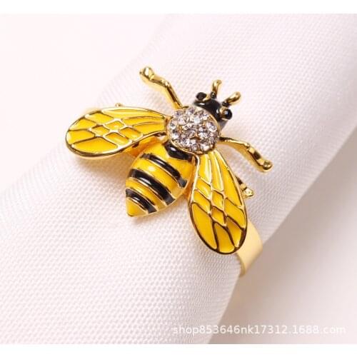 6/pcs new European and American Creative oil dripping bee mouth cloth ring cute fashion napkin ring wholesale spot free shipping