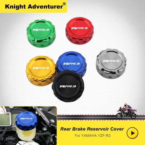 For YAMAHA YZF R3 YZFR3 2015 2016 Motorcycle CNC Aluminum Rear Brake Fluid Reservoir Cover Cap With Logo