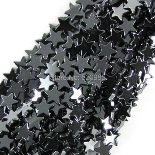 Free Shipping! Natural stone Hematite Loose Beads Start Black Gunmetal 6/8/10mm 16''length No.HB31