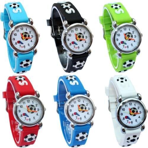 10pcs/Lot, Mixed 3D Watch Sport Football Style Silicone Band Children Quartz Watch Boy Watch Girls Watch Cartoon Wristwatch Gift