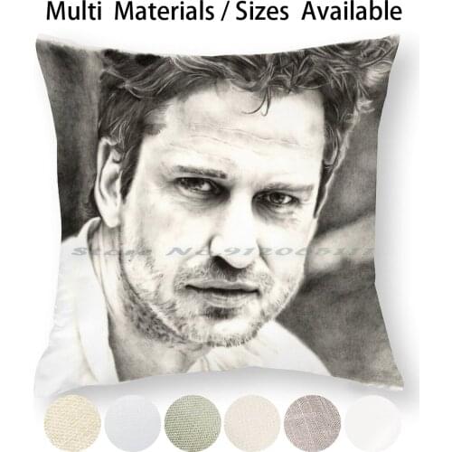 Gerard Butler Pillow Case Throw Pillow Cover Cotton Linen Flax Gerard Butler Pencil Portrait 300 Phantom Of The Opera King