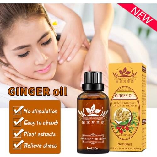 30ml Natural Plant Therapy Essential Oils Ginger Oil Body Massage Thermal Body Ginger Essential Oil for Scrape Therapy SPA TSLM1