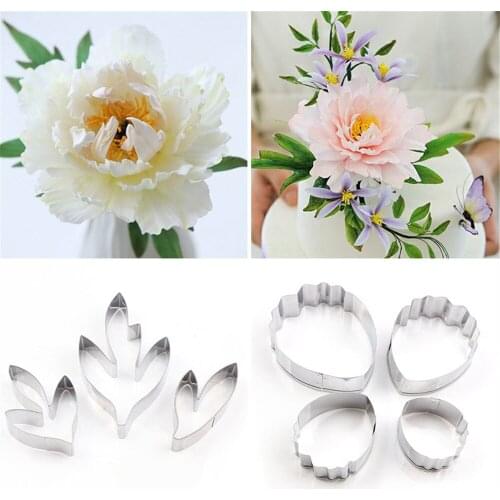 Clay Mold Stainless Steel British Sugar Flower Peony Leaf Petal Cutter Polymorph Ceramica Plastilina Modelisme Klei Tools Mould