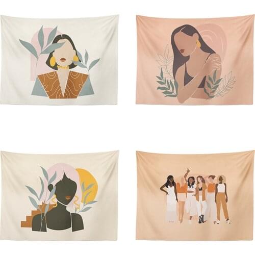 Lovely Girl Home Decor Wall Hanging Tapestry Sun Green Leaves Tapestry Wall Bedroom Background Decor Fashion Lady Tapestries