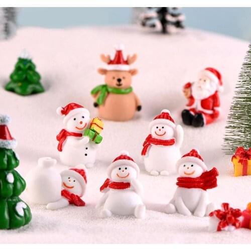 HOT SALE 1Pc Miniature Santa Tree Snowman Figurine Toy DIY Garden Bonsai Decor Xmas Gift
