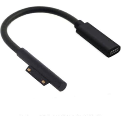 PD Charging Adapter Cable USB Type-C Power Supply for Microsoft Surface Pro 4 5 6 Go 0.2M 15V DC Cord Fast Charger Tablet