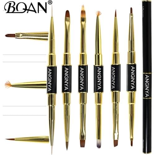 BQAN Black Gold HandleAcrylic Brush Drawing Brush Liner Brush Painting Pen Gel Polish Crystal Nail Art Manicure Tools
