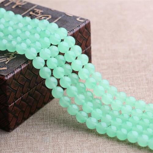 Grade A Natural Mint Green Jade Beads 6mm 8mm 10mm 12mm Smooth Polished Round 15 Inch Strand YZ38