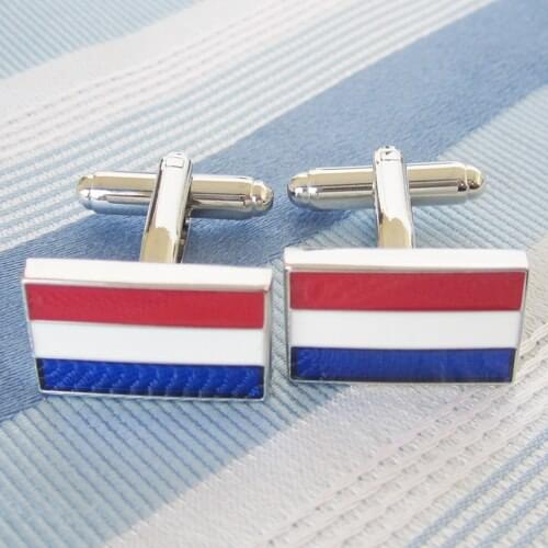 Netherlands Flag Cufflink 15 Pairs Wholesale Free Shipping