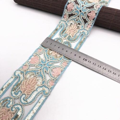 1 Yards Embroidery Lace Ribbon Handmade Clothing Dress Belt Lace Trim Craft Sewing Accessories DIY Fabric Material