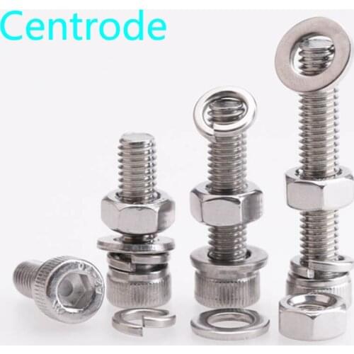 M2M2.5M3 stainless steel 304 cup head hexagonal bolt screw nut gasket set large full-body pad combination 20Pcs