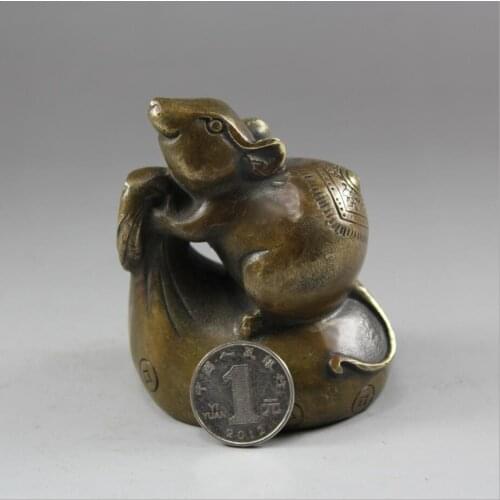 Copper ornaments Lucky Zodiac rat zodiac gift BRASS sculpture handicrafts manufacturers wholesale home decor shipping