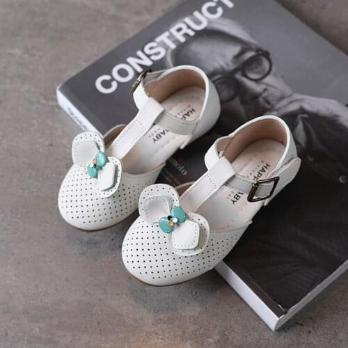 Fashion Cut-Outs Bow Little Girl Sports Summer Shoes For Kids ChildrenS Shoe For Girl Beach Flat Sandals 2021 3 5 7 8 9 12 Year