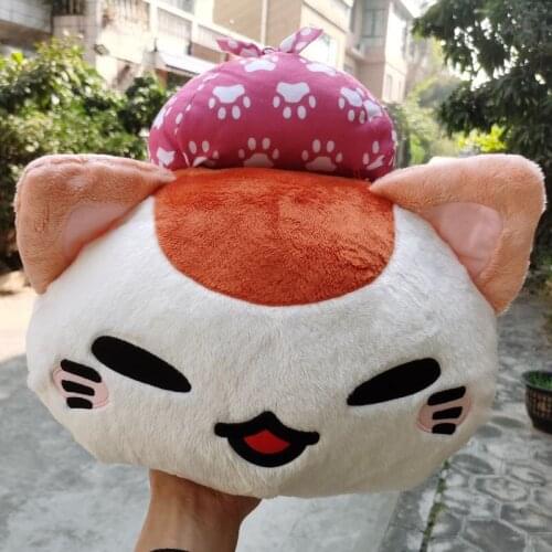 Cartoon nemuneko sleeping cat soft plush doll toys cute High quality genuine neko styles cat pillow gift toy 38CM