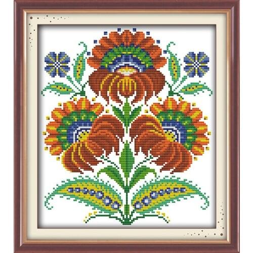 Fancied flowers cross stitch kit flowers 14ct 18ct count canvas stitching embroidery DIY handmade needlework plus