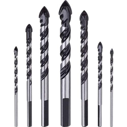 7Pcs Tungsten Carbide Tipped Masonry Drill Bit Set for Porcelain Ceramic Tile Concrete Brick (3, 4, 5, 6, 8, 10, 12mm)