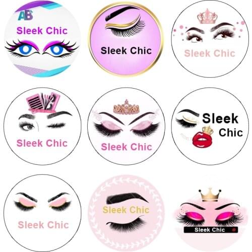 Mink Eyelashes Custom Logo Stickers For Lash Box Lashes Packaging Boxes Free Design 25mm Mink Lashes Logo Lable