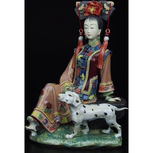 Folk Art Porcelain Ceramic Traditional Chinese Fair Lady Figurine Collection Vivid and Elegant Handcraft for Gift SYX037