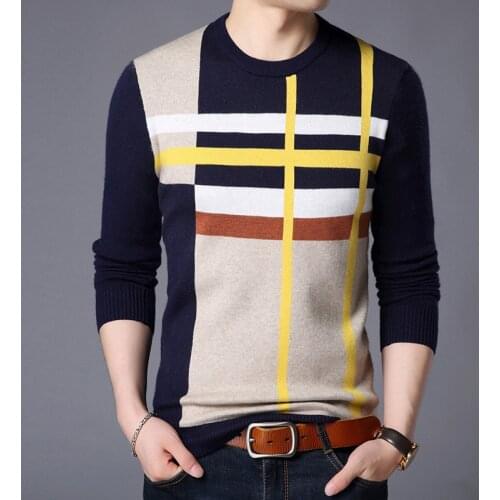 2020 New Fashion Brand Sweater For Mens Pullover O-Neck Slim Fit Jumpers Knitred Woolen Winter Korean Style Casual Mens Clothes