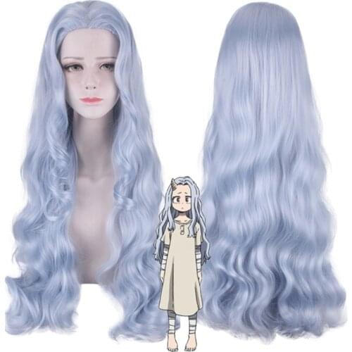 Anime My Hero Academia Eri Cosplay Wigs Boku no Hero Academia Eri Costumes Wigs Halloween Gray-Blue Long Curly Hair