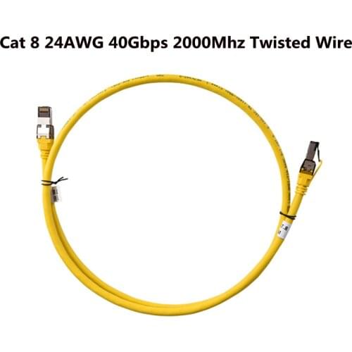 Audiophile Cat 8 24AWG Network Patch Cable Ethernet Cord RJ45 Lan 1M-5M Super Speed 40Gbps 2000Mhz Twisted Wire Patch Line
