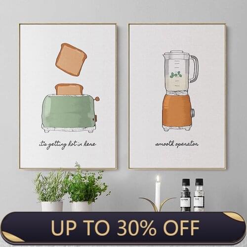 Nordic Canvas Painting Kitchen Paintings Cafe Decor Poster Restaurant Pictures Cartoon Posters and Prints Room Decor
