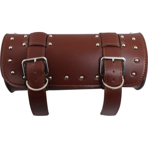 Universal Motorcycle Vintage Roll Barrel Saddle Bags PU Leather Side Tool Storage Luggage Bag For Harley Bobber Cafe Racer model