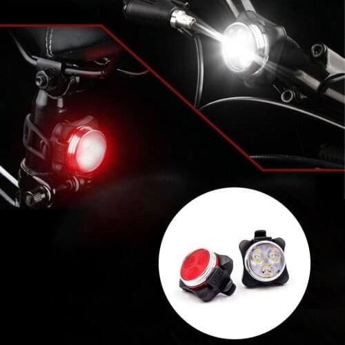 Bike LED Taillight 3 Led Head Front Light 4 Modes USB Rechargeable Tail Clip Light Lamp Waterproof Bicycle Tail Warning Light