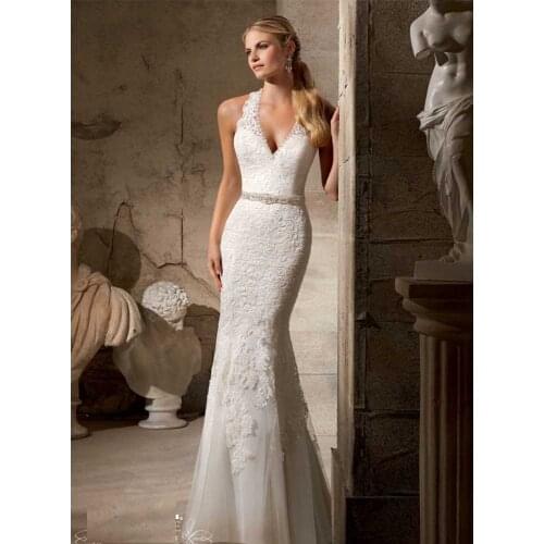 Vestido De Noiva Sereia Renda Lace appliques Mermaid Vintage Cheap Imported Bridal Gown 2018 Casamento bridesmaid dresses