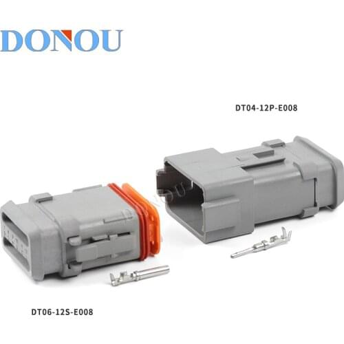 1set DT04-12P-E008 Engineering Vehicle Waterproof Plug Wire Harness Connector Connector Terminal DT06-12S-E008