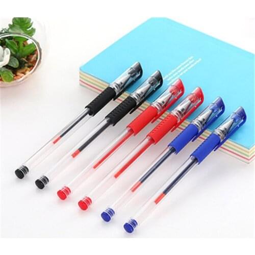 High quality 5Pcs / lot 0.5mm Black Blue Red Gel Pen Office Stationery School Supplies Child gift