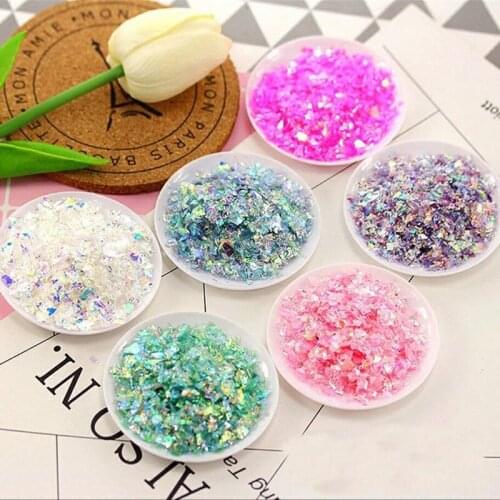 YTLK Nail Art Acrylic Glitter Ice Mylar Shell Foil Paper Powder Nails Powder Mirror Chrome Nail Art Sugar Shell Powder TWSDF