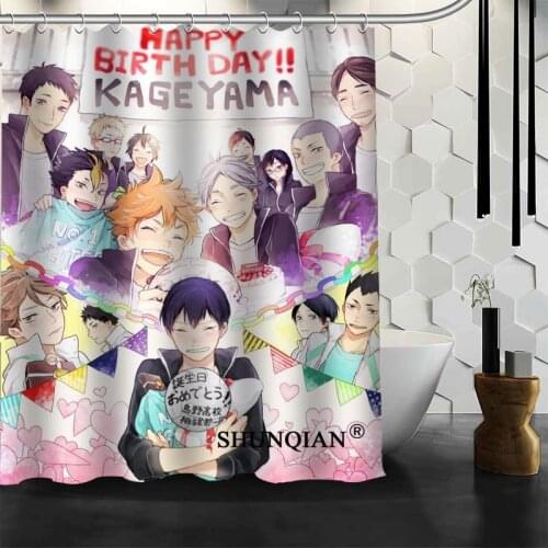 ShunQian Haikyuu Shower Curtain Funny Curtain For Bathroom Waterproof Polyester Fabric Eco-Friendly Bath Curtain Gift