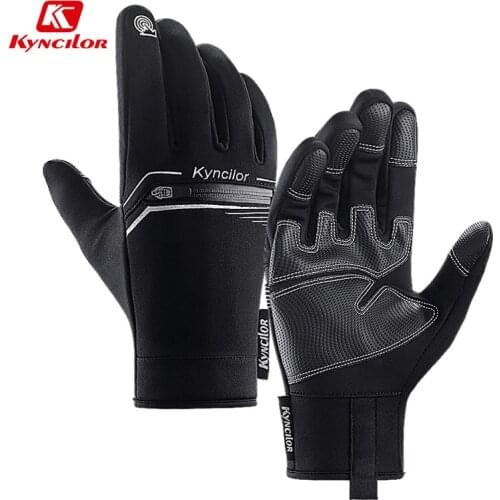 Kyncilor Winter Warm Cycling Gloves Windproof Touchscreen Bicycle Gloves Waterproof Bike Gloves Men Women Motorcycle Gloves