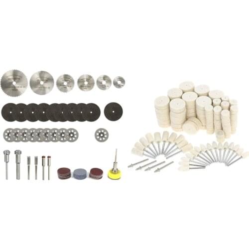 1 Set Cutting Wheel Set 1/8 Inch Diamond Cutting Wheel & 1 Set Polishing Wheel Set Buffing Grinding Pad Rotary Tool