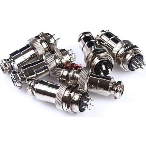 1PC GX20 20MM Mounting aviation connector plug male female metal circular quick connector 2/3/4/5/6/7/8/9/10/12/14PINS