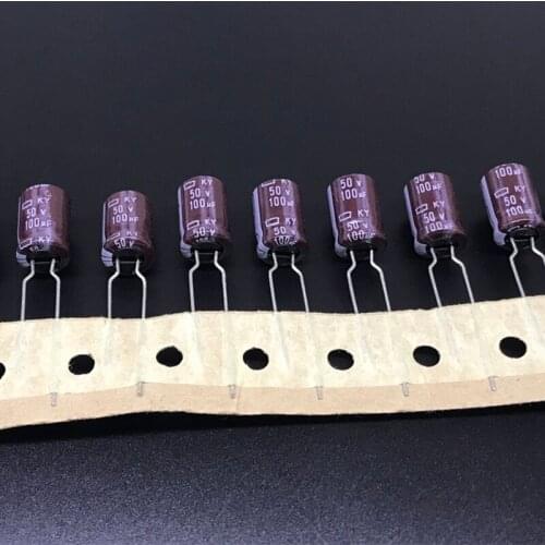 10pcs 100uF 50V100uf NCC KY Series 8x11.5mm Low ESR 50V100uF Aluminum Electrolytic Capacitor