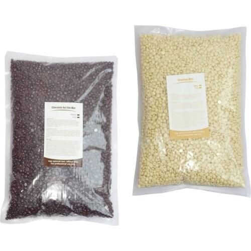 2Bags 1KG Depilatory Pearl Hard Wax Granules Hot Film Bead for Hair Removal Brazilian No Strip Depilatory Hard Wax Waxing